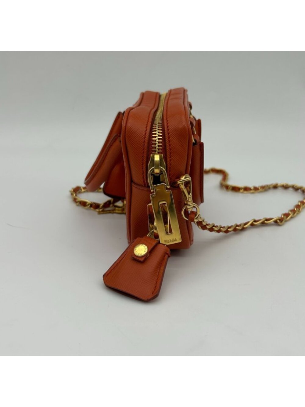 Prada Orange Saffiano Leather Shoulder - Picture 6 of 15
